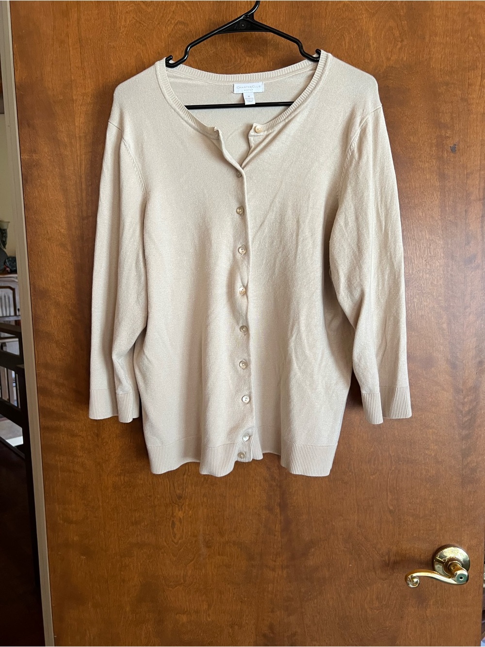Charter Club Cream Button-Front Women's Cardigan